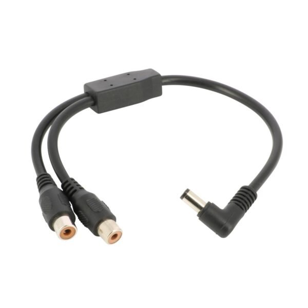 ZWO - Cabo de alimentação de 2 vias 5,5x2,1 mm macho para RCA fêmea.