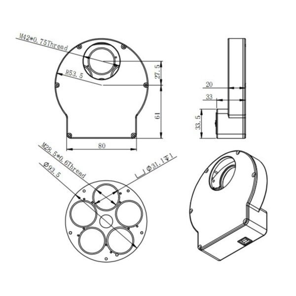 ZWO - Roda de filtros EFW Mini 5x31,75 mm ou 5x31 mm - Image 4