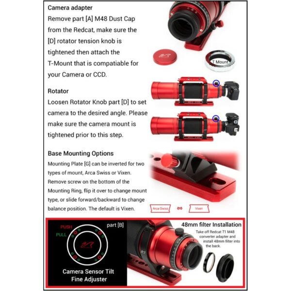 William Optics - Refrator apocromático AP 71/350 RedCat 71 OTA - Image 9