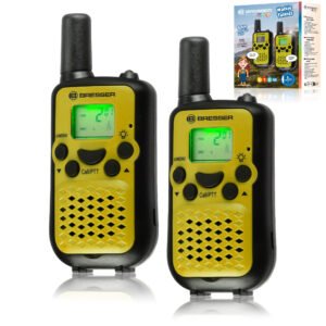BRESSER Junior – Conjunto de 2 Walkie-Talkies com longo alcance até 6 km e função mãos-livres